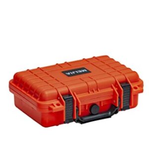 MEIJIA Portable All Weather IP67 Waterproof Protective Hard Case, Small Camera Case,Dry Case with Customizable Foam,Fit Use of Drones, Camera,Equipments, 11.65 ”x8.35”x3.78”(Orange)