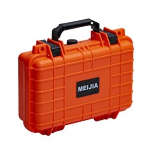 MEIJIA Portable All Weather IP67 Waterproof Protective Hard Case, Small Camera Case,Dry Case with Customizable Foam,Fit Use of Drones, Camera,Equipments, 11.65 ”x8.35”x3.78”(Orange)