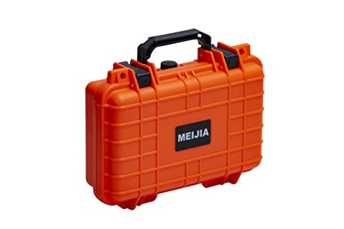 MEIJIA Portable All Weather IP67 Waterproof Protective Hard Case, Small Camera Case,Dry Case with Customizable Foam,Fit Use of Drones, Camera,Equipments, 11.65 ”x8.35”x3.78”(Orange)