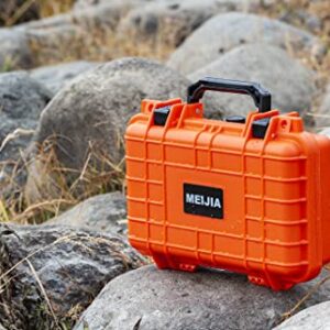 MEIJIA Portable All Weather IP67 Waterproof Protective Hard Case, Small Camera Case,Dry Case with Customizable Foam,Fit Use of Drones, Camera,Equipments, 11.65 ”x8.35”x3.78”(Orange)