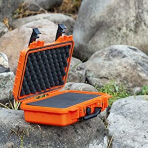 MEIJIA Portable All Weather IP67 Waterproof Protective Hard Case, Small Camera Case,Dry Case with Customizable Foam,Fit Use of Drones, Camera,Equipments, 11.65 ”x8.35”x3.78”(Orange)