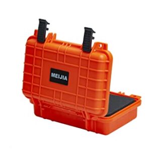 MEIJIA Portable All Weather IP67 Waterproof Protective Hard Case, Small Camera Case,Dry Case with Customizable Foam,Fit Use of Drones, Camera,Equipments, 11.65 ”x8.35”x3.78”(Orange)