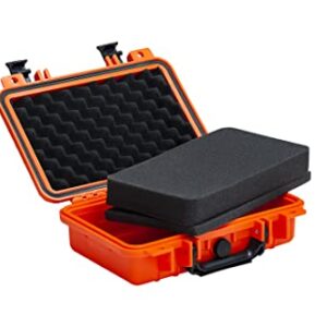 MEIJIA Portable All Weather IP67 Waterproof Protective Hard Case, Small Camera Case,Dry Case with Customizable Foam,Fit Use of Drones, Camera,Equipments, 11.65 ”x8.35”x3.78”(Orange)