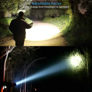 Rechargeable Flashlight, LED Tactical Flashlight, 2000 Lumens Super Bright Pocket-Sized LED Torch with Clip, IPX6 Water Resistant, 4 Modes for Camping Hiking Emergency (2 Pack)