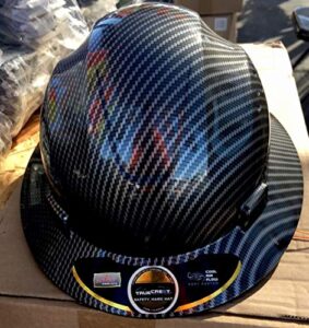 true-safety helmet modern black/silver fiberglass hard hat with cool air flow system