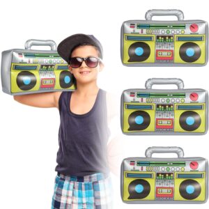 meekoo Inflatable Boombox 16.5 Inches Inflatable Boom Box 80s 90s Party Decorations for Rappers Hip Hop B-Boys Costume Accessory Party Supplies (3 Packs)