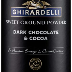 Ghirardelli Sweet Ground Dark Chocolate & Cocoa Powder, 3 Pound Can (Pack of 1) with Ghirardelli Stamped Barista Spoon