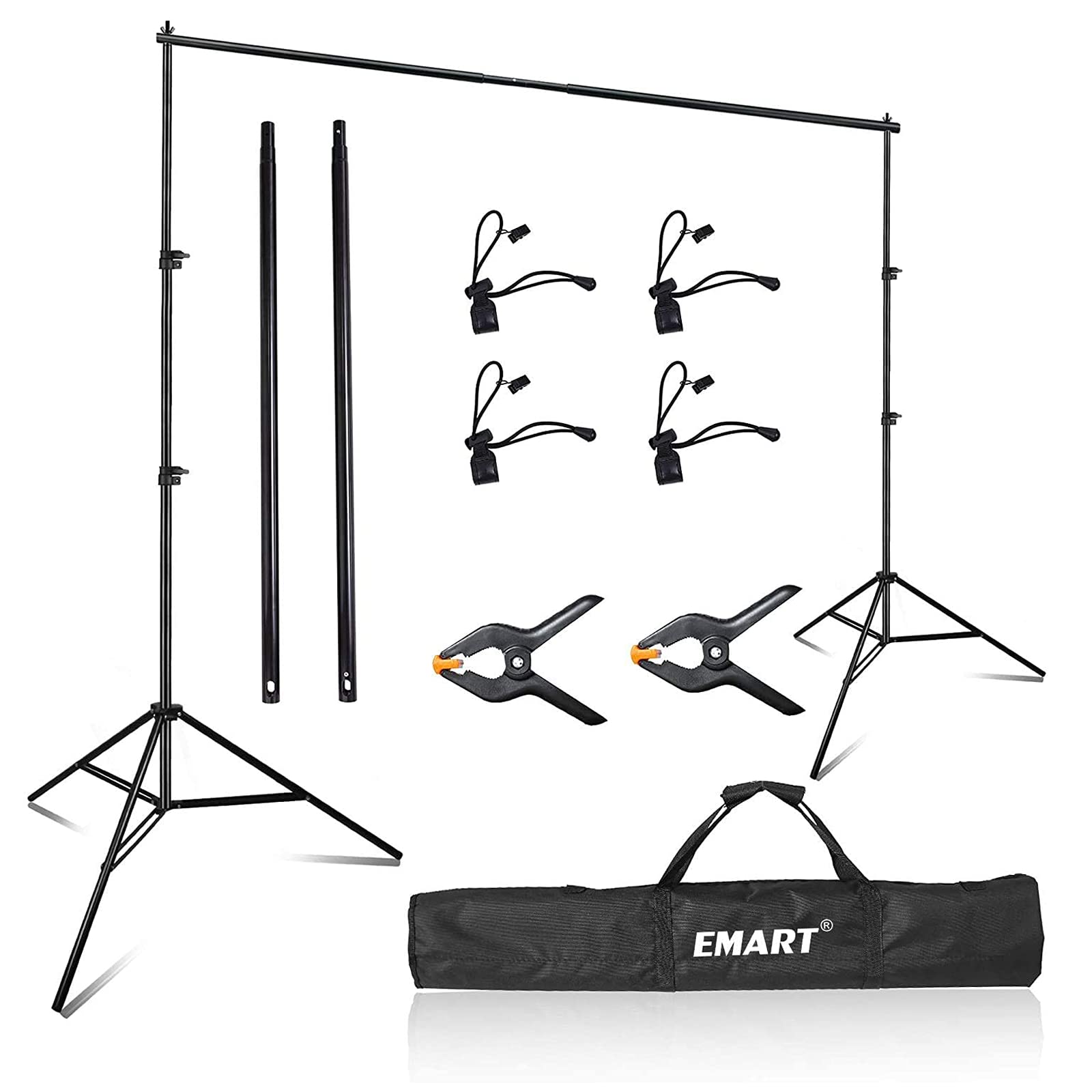 EMART Photography Backdrop Stand, 8 x 8 ft Adjustable Photo Background Holder, Back Drop Banner Stand Support System Kit for Photoshoot Video Studio, Birthday Party