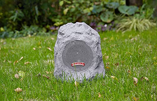 Margaritaville Outdoor Rock Bluetooth Wireless Speaker | Durable Bluetooth Speakers, Fantastic Yard or Patio Decor, IPX-4 Waterproof Rated, Granite Grey “On The Rock