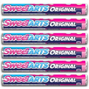 sweetarts original candy | sweettarts fruit flavored candy | hard candy | 1.8 oz tubes | pack of 6 tubes