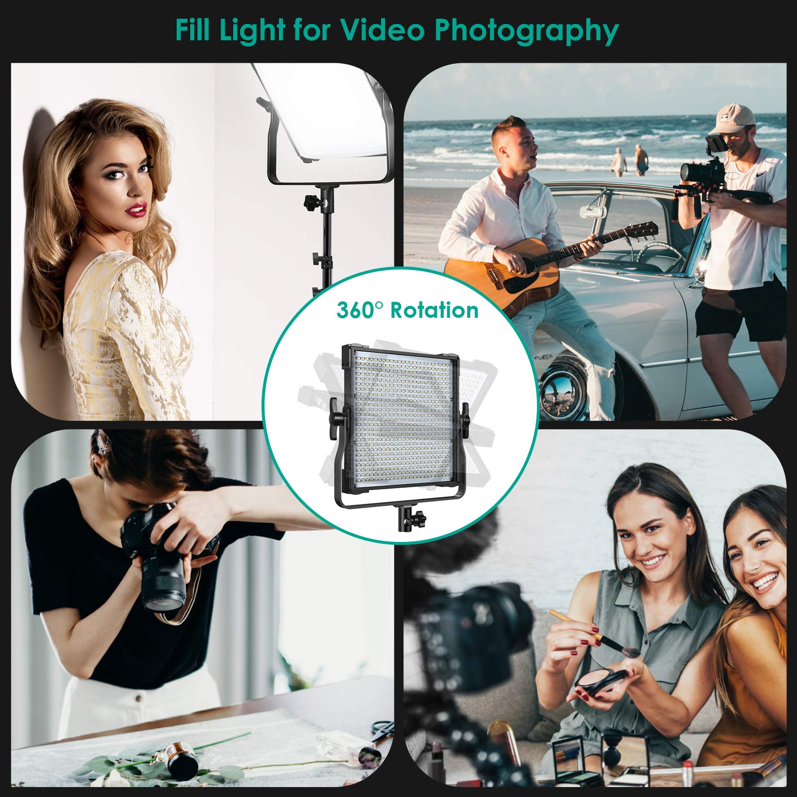 Switti LED Video Light Panel Lighting Kit, Dimmable Bi-Color Photography Lights with Softbox, LED Light Kit for Video Making, Portrait Shooting|45W/600pcs LEDs/3000K-8000K/CRI96+