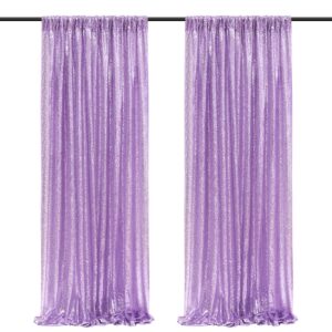 soardream wedding sequin backdrop lavender 2 pieces 2ftx8ft glitter curtain backdrop arch fabric drapes for baby shower birthday party decoration