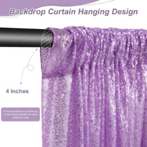 SoarDream Wedding Sequin Backdrop Lavender 2 Pieces 2ftx8ft Glitter Curtain Backdrop Arch Fabric Drapes for Baby Shower Birthday Party Decoration