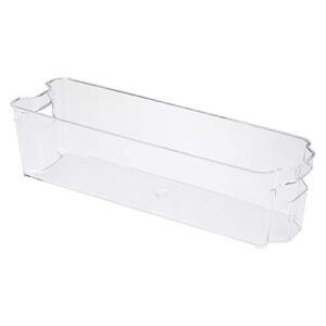 amazon basics plastic fridge storage bin - narrow (2-pack), white