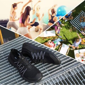 Slip on Walking Shoes for Women Fashion Sneakers Black Comfortable go Walk Casual Work Nursing Gym Athletic Sport Workout Shoes for Tenis Work Travel All Black 8.5 M US