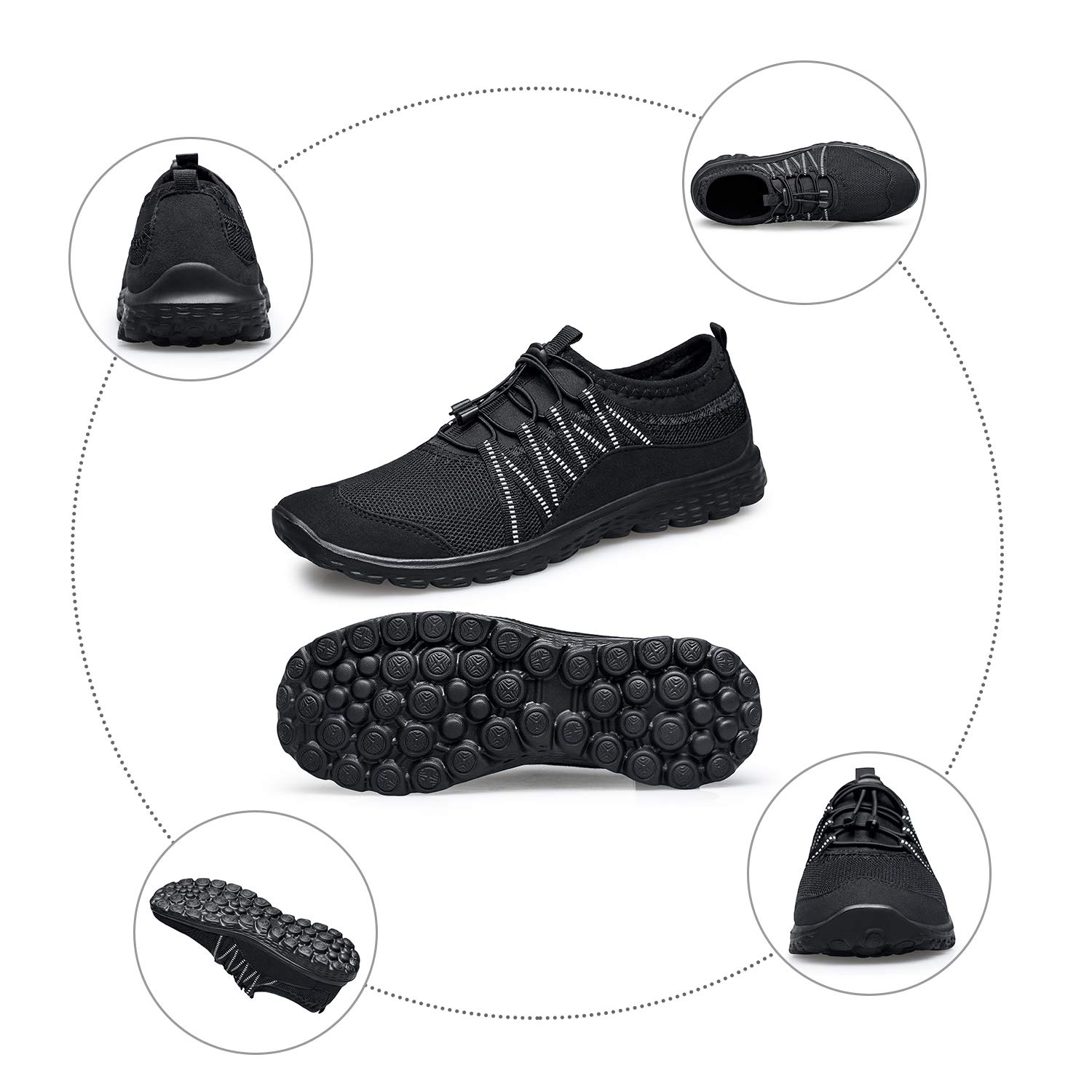 Slip on Walking Shoes for Women Fashion Sneakers Black Comfortable go Walk Casual Work Nursing Gym Athletic Sport Workout Shoes for Tenis Work Travel All Black 8.5 M US