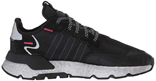 adidas Originals Women's Nite Jogger Sneaker, core Black/Shock Red/Silver Met, 7.5 M US