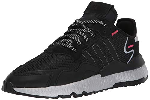 adidas Originals Women's Nite Jogger Sneaker, core Black/Shock Red/Silver Met, 7.5 M US