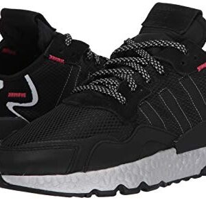 adidas Originals Women's Nite Jogger Sneaker, core Black/Shock Red/Silver Met, 7.5 M US