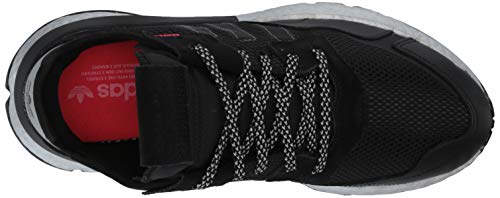 adidas Originals Women's Nite Jogger Sneaker, core Black/Shock Red/Silver Met, 7.5 M US