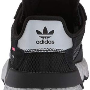 adidas Originals Women's Nite Jogger Sneaker, core Black/Shock Red/Silver Met, 7.5 M US