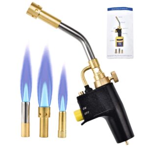 seaan propane torch head with 3 tips, trigger start mapp/map gas torch w/push button igniter, welding torch head for mapp, map/pro fuel cylinder