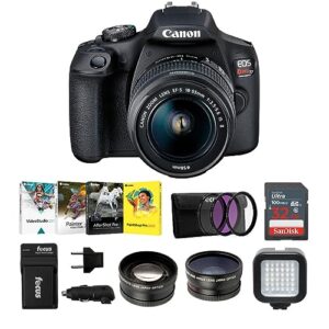 canon eos rebel t7 dslr camera and ef-s 18-55mm is ii lens kit with 32gb sd card advanced travel bundle