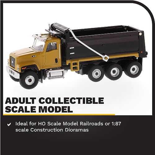 Cat Caterpillar CT681 Dump Truck Yellow and Black High Line Series 1/87 (HO) Scale Diecast Model by Diecast Masters 85514