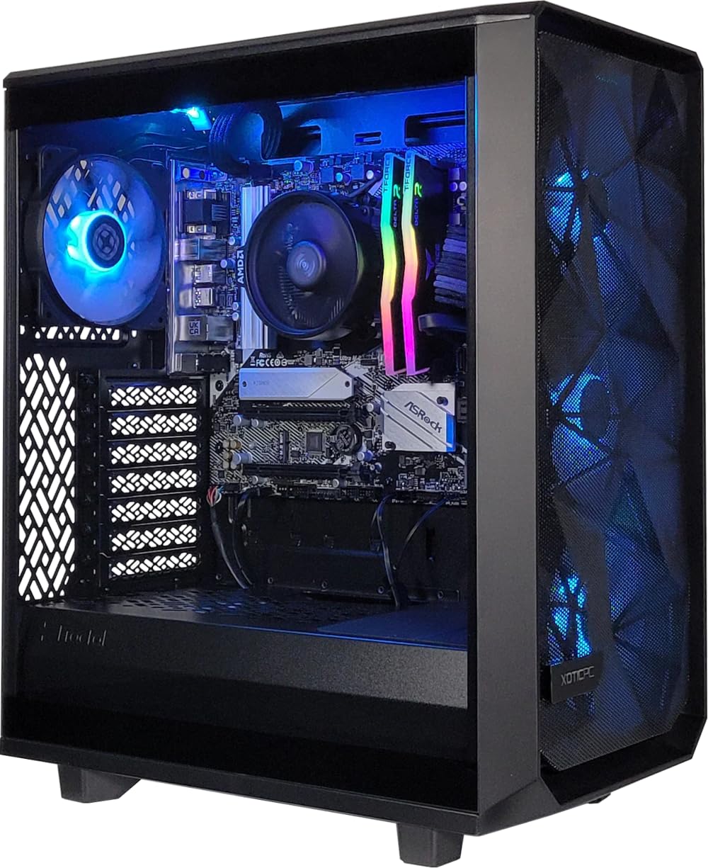 G3 Meshify Optimal Gaming Desktop (AMD Ryzen 5 5600G 6-core 4.4GHz Turbo, 16GB DDR4 RAM, 500GB NVMe SSD, Radeon Graphics, Windows 11) Gamer Computer PC