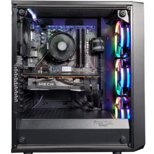 G3 Meshify Optimal Gaming Desktop (AMD Ryzen 5 5600G 6-core 4.4GHz Turbo, 16GB DDR4 RAM, 500GB NVMe SSD, Radeon Graphics, Windows 11) Gamer Computer PC