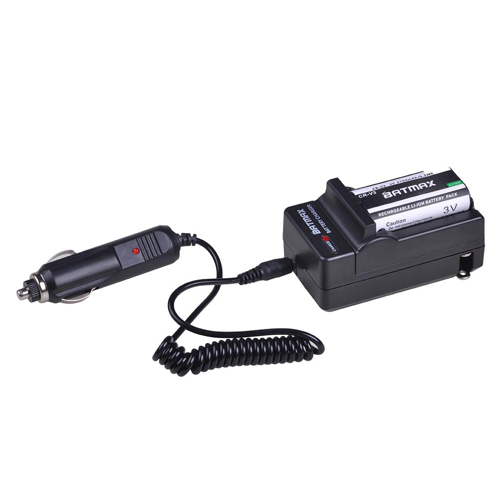 Batmax 2Pcs CR-V3 Battery + DC Charger for Olympus LB01 CRV3 LB-01 C3000 C3040 40Z C-2100UZ C-211 C-211Z C-3000 C-3030 C-3030Z C-3040Z C-4000 C-5050 C-5050Z C-700 D510 Cameras