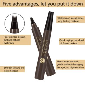 Lusucat Liquid Eyebrow Pen Waterproof Microblading Eyebrow Pencil with a Micro-Fork Tip Applicator Creates Natural Looking Brows Effortlessly