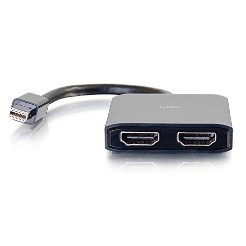 C2G 54292 USB Powered 4K 2-Port Mini DisplayPort to HDMI MST Hub Monitor Splitter, Black