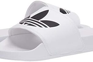 adidas Originals Men's Adilette Lite Slide, White/Core Black/White, 11