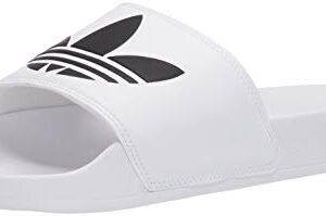 adidas Originals Men's Adilette Lite Slide, White/Core Black/White, 11