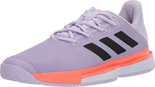 adidas Women's Solematch Bounce W Sneaker, Purple Tint/core Black/Signal Coral, 11.5 M US