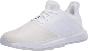 adidas women's gamecourt tennis shoe, ftwr white/ftwr white/dash grey, 10 m us