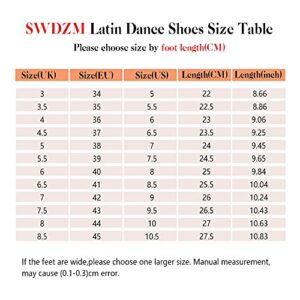 SWDZM Women's Rhinestone Dance Shoes Ballroom Latin Salsa Performance Practice Dancing Shoes,L377,Pink,Heel 3'',US 8.5