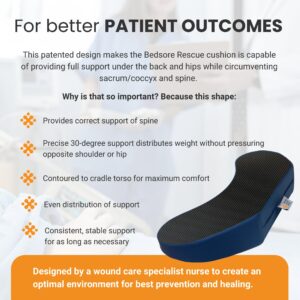 Bedsore Rescue Positioning Wedge – The Original Contoured Positioning Pillow for Bed Sore Prevention & Recovery, Pressure Ulcer Cushion & Patient Turning Wedge - Non-Skid