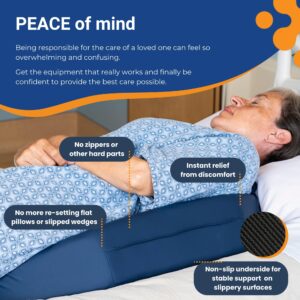 Bedsore Rescue Positioning Wedge – The Original Contoured Positioning Pillow for Bed Sore Prevention & Recovery, Pressure Ulcer Cushion & Patient Turning Wedge - Non-Skid