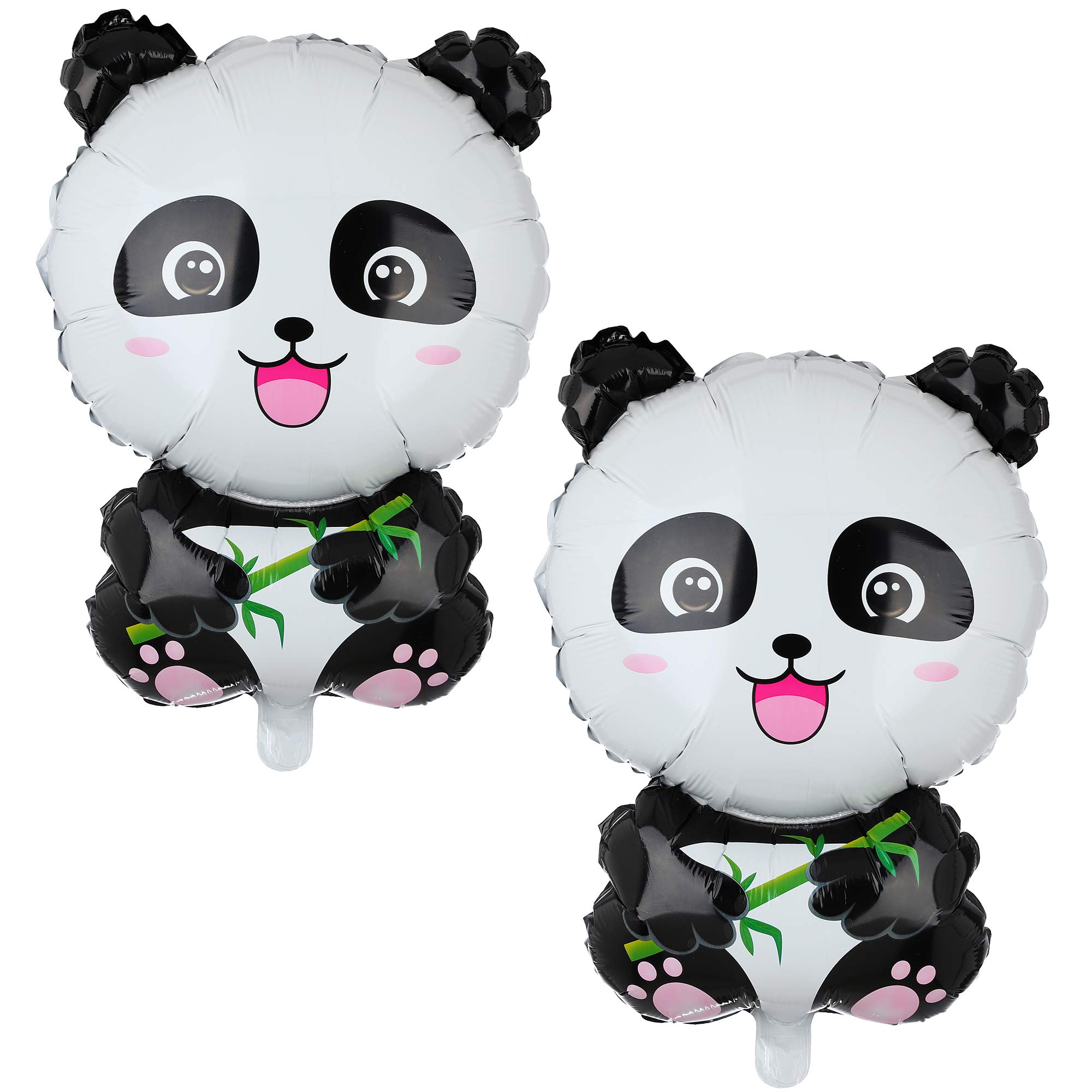 2 Pcs Panda Large Mylar Foil Balloons Jungle Safari Animals Theme Birthday Party Decorations Kids Gift Shower Decor Supplies