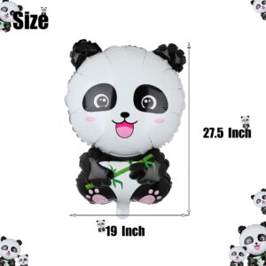 2 Pcs Panda Large Mylar Foil Balloons Jungle Safari Animals Theme Birthday Party Decorations Kids Gift Shower Decor Supplies