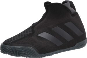 adidas women's stycon laceless clay court tennis shoe, core black/night met./grey six, 8.5 m us