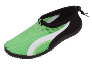 new starbay brand women's green athletic water shoes aqua socks with white streak size 6