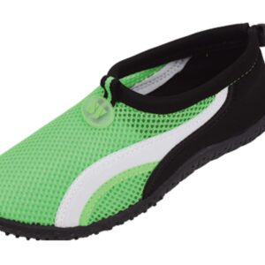 New Starbay Brand Women's Green Athletic Water Shoes Aqua Socks with White Streak Size 6