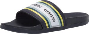 adidas women's adilette comfort slides, legend ink/shock yellow/white, 7
