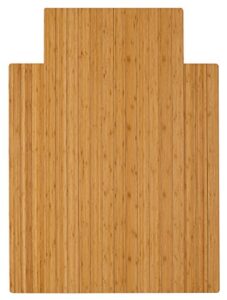 anji mountain standard office desk carpet chair mat eco-friendly hand-crafted rectangular moso bamboo chair mat with lip -for low pile carpet and hand surfaces, natural, 5mm thick