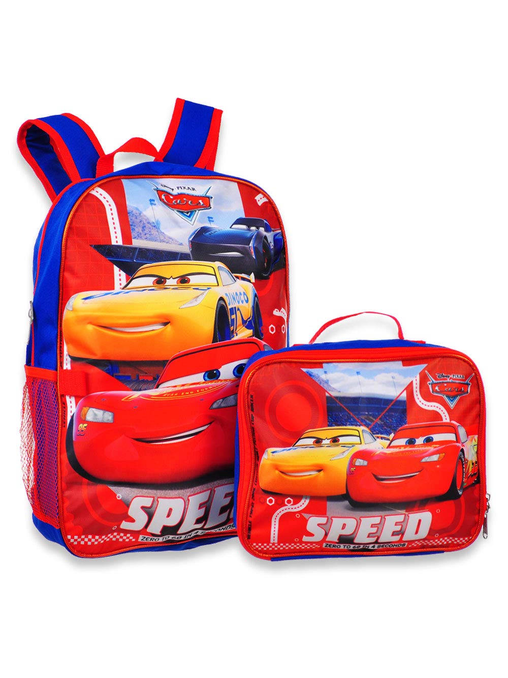 Disney Cars Jackson & Lightning McQueen 16" Backpack With Lunch Box-2 Piece Set