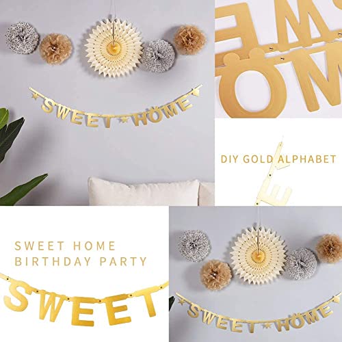 Gold Custom Banner Letter Banner Customizable Letters Symbols Banner Make Your Own Banner DIY Letters Birthday Wedding Baby Shower Christmas Party Decoration