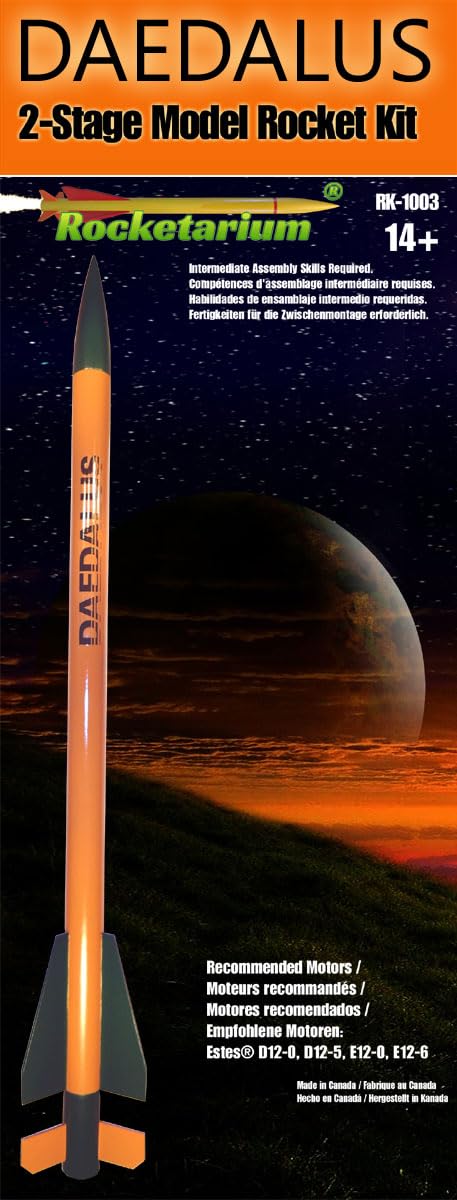 Rocketarium Daedalus 2-Stage Flying Model Rocket Kit. RK-1003